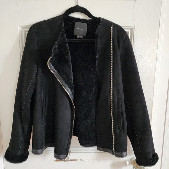 Theory Black Shearling Jacket - Picture 1 of 6
